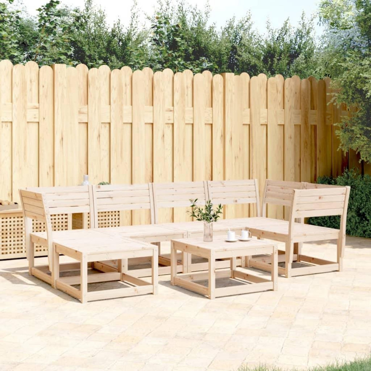 VIDAXL Salon de jardin 6 pcs bois de pin massif