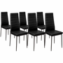 Voir la diapositive 1 : ID MARKET Lot de 6 chaises ROMANE noires pour salle à manger