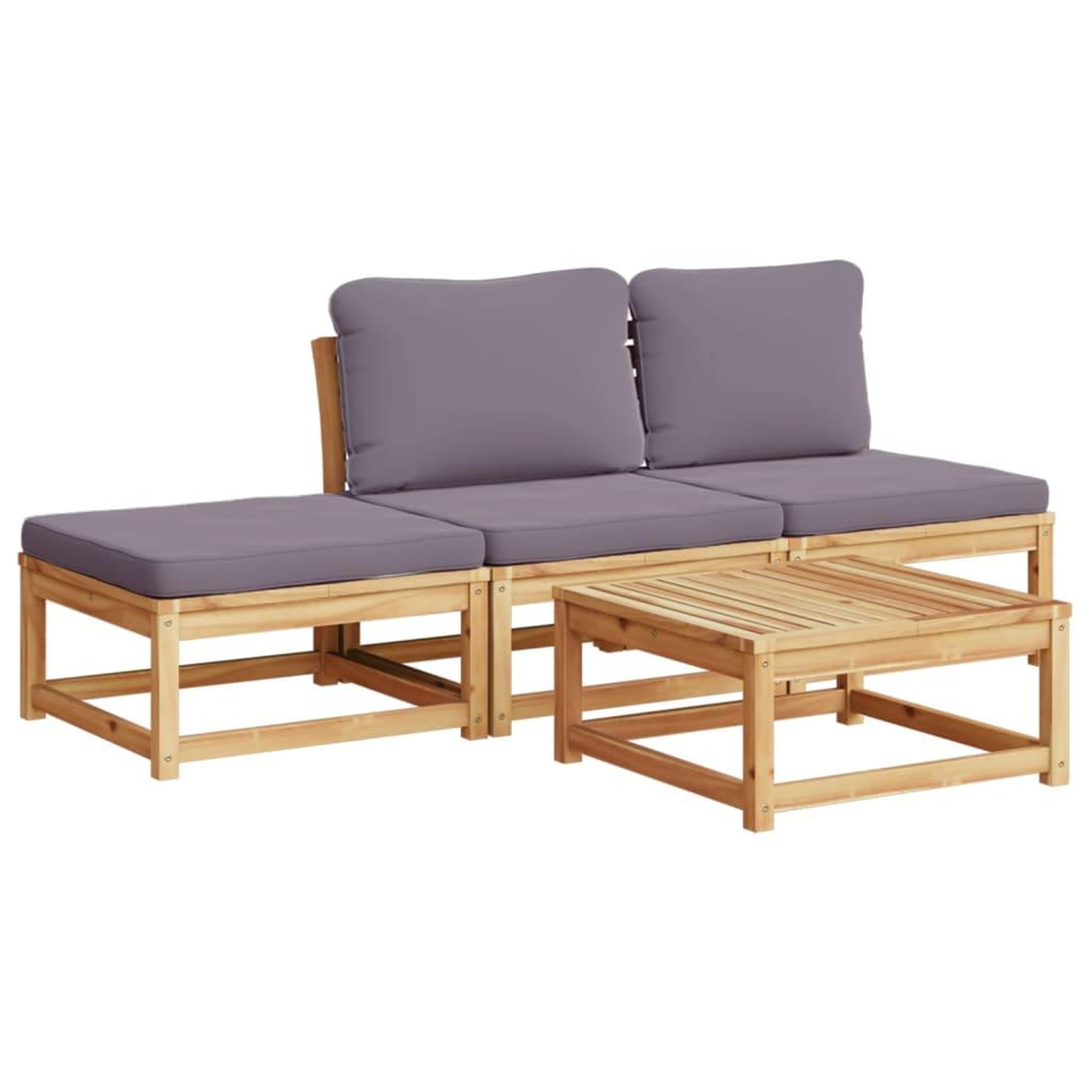 Voir la diapositive 2 : VIDAXL Salon de jardin 4 pcs avec coussins Bois d'acacia solide