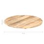 Voir la diapositive 6 : VIDAXL Dessus de table Bois de manguier solide Rond 15-16 mm 80 cm