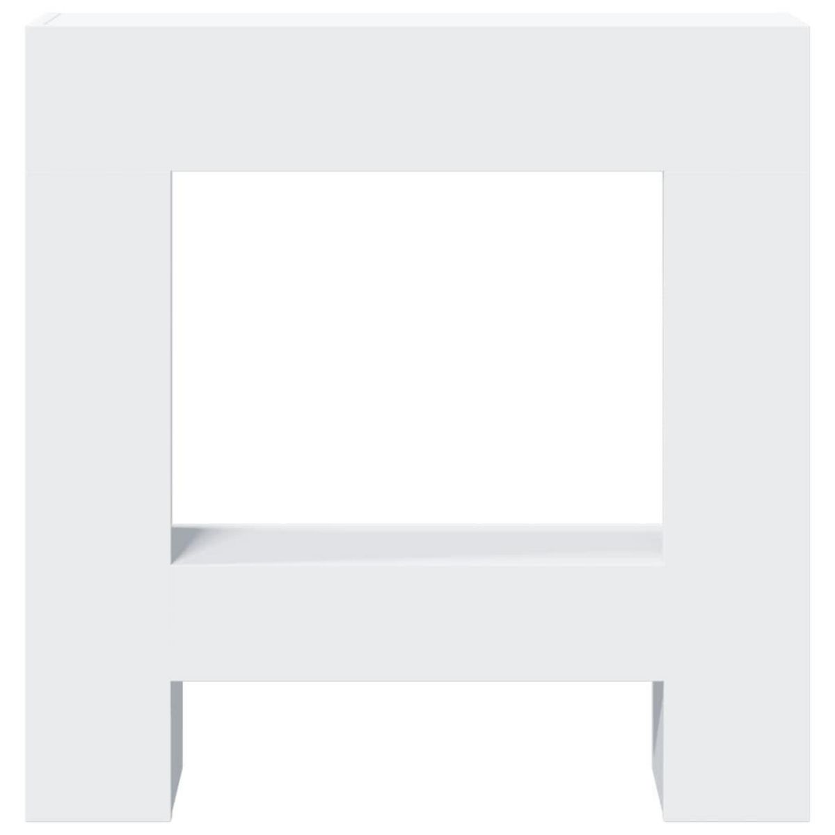 VIDAXL Cadre de cheminee blanc 81x18x82 cm bois d'ingenierie