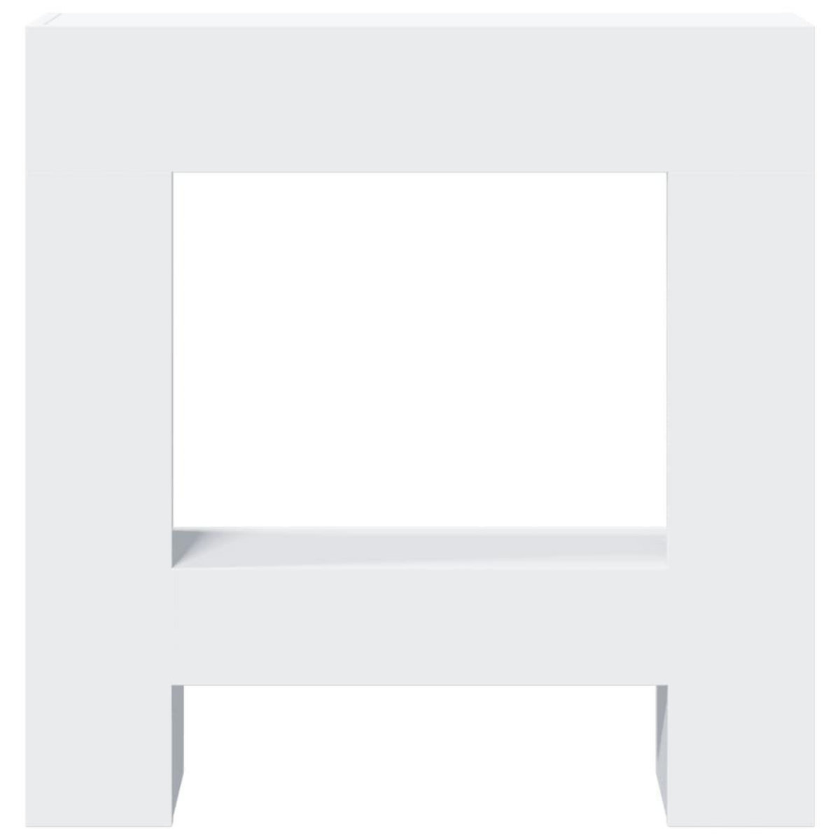 VIDAXL Cadre de cheminee blanc 81x18x82 cm bois d'ingenierie