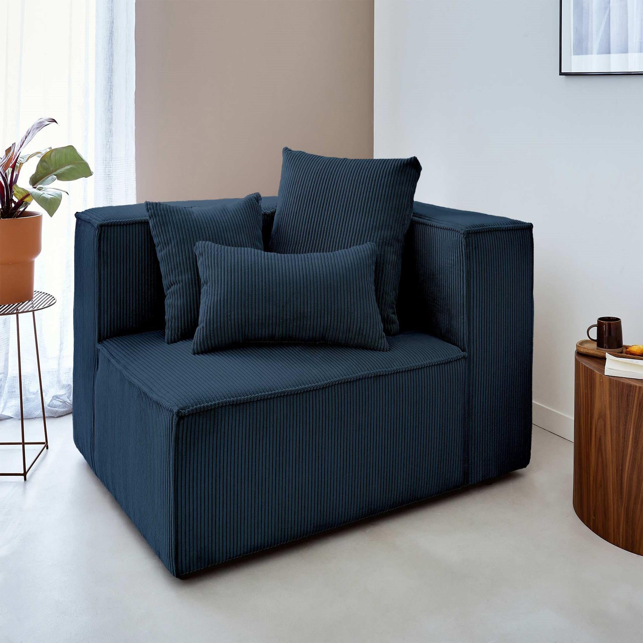 Voir la diapositive 6 : BEST MOBILIER Colombine - canapé modulable d'angle gauche - 6 places - en velours côtelé
