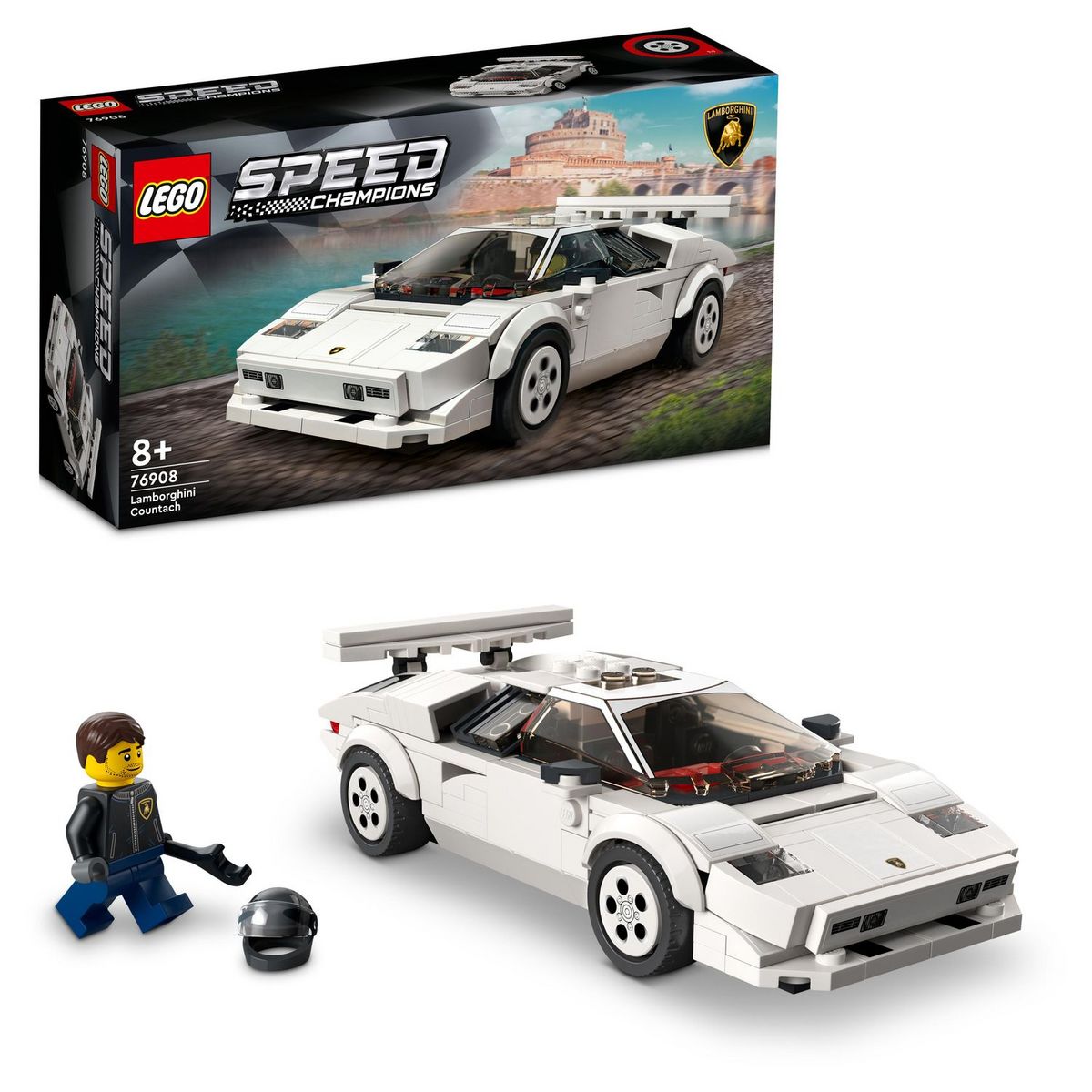 LEGO Speed Champions 76908 Lamborghini Countach, Jouet modèle de Voiture de Course Pour les Enfants de 8 Ans et Plus