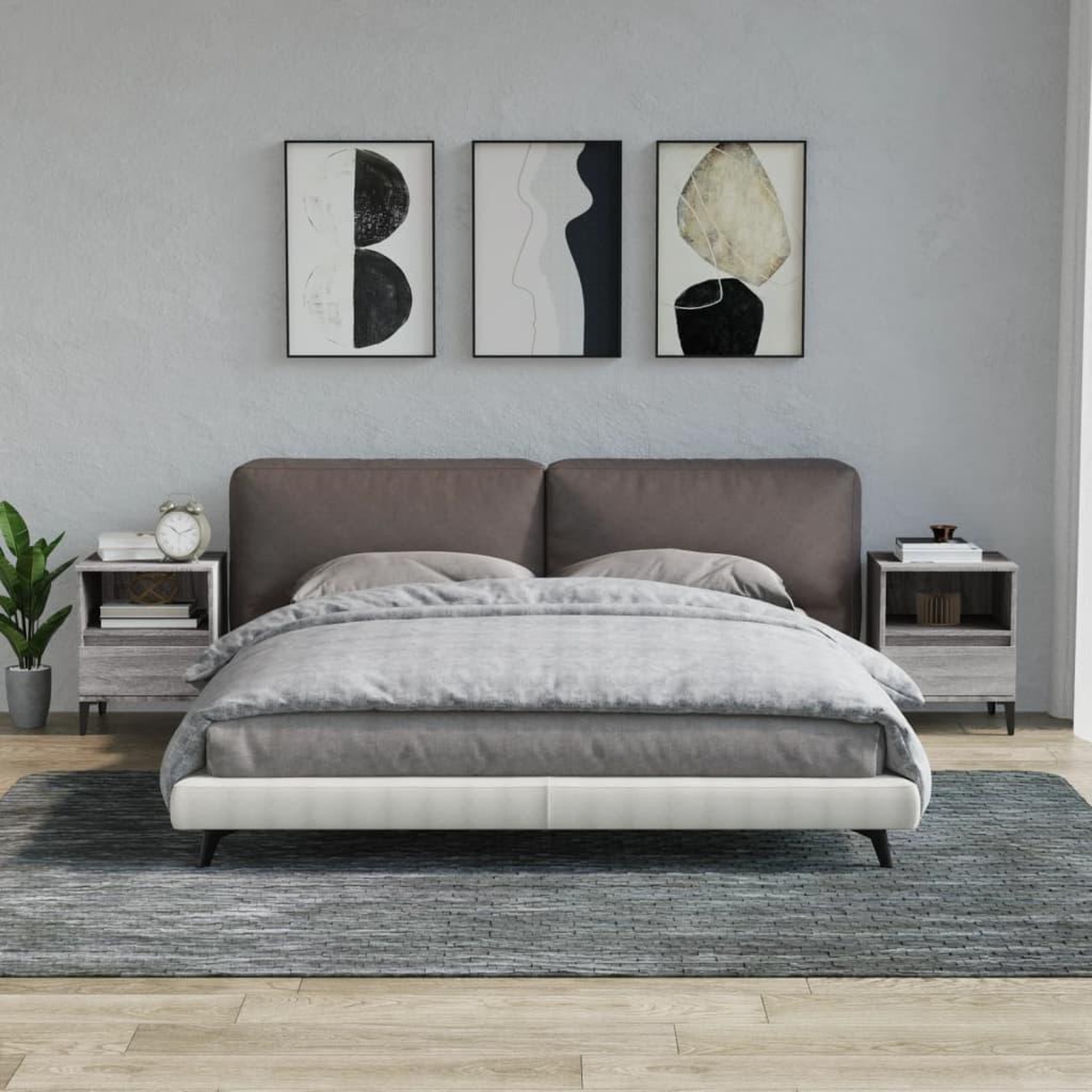 Voir la diapositive 1 : VIDAXL Tables de chevet 2 pcs Sonoma gris 40x35x50 cm