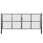 Voir la diapositive 1 : VIDAXL Portail en maille de jardin Acier galvanise 400 x 150 cm Gris