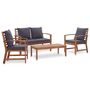 Voir la diapositive 1 : VIDAXL Salon de jardin 4 pcs avec coussins Bois d'acacia solide