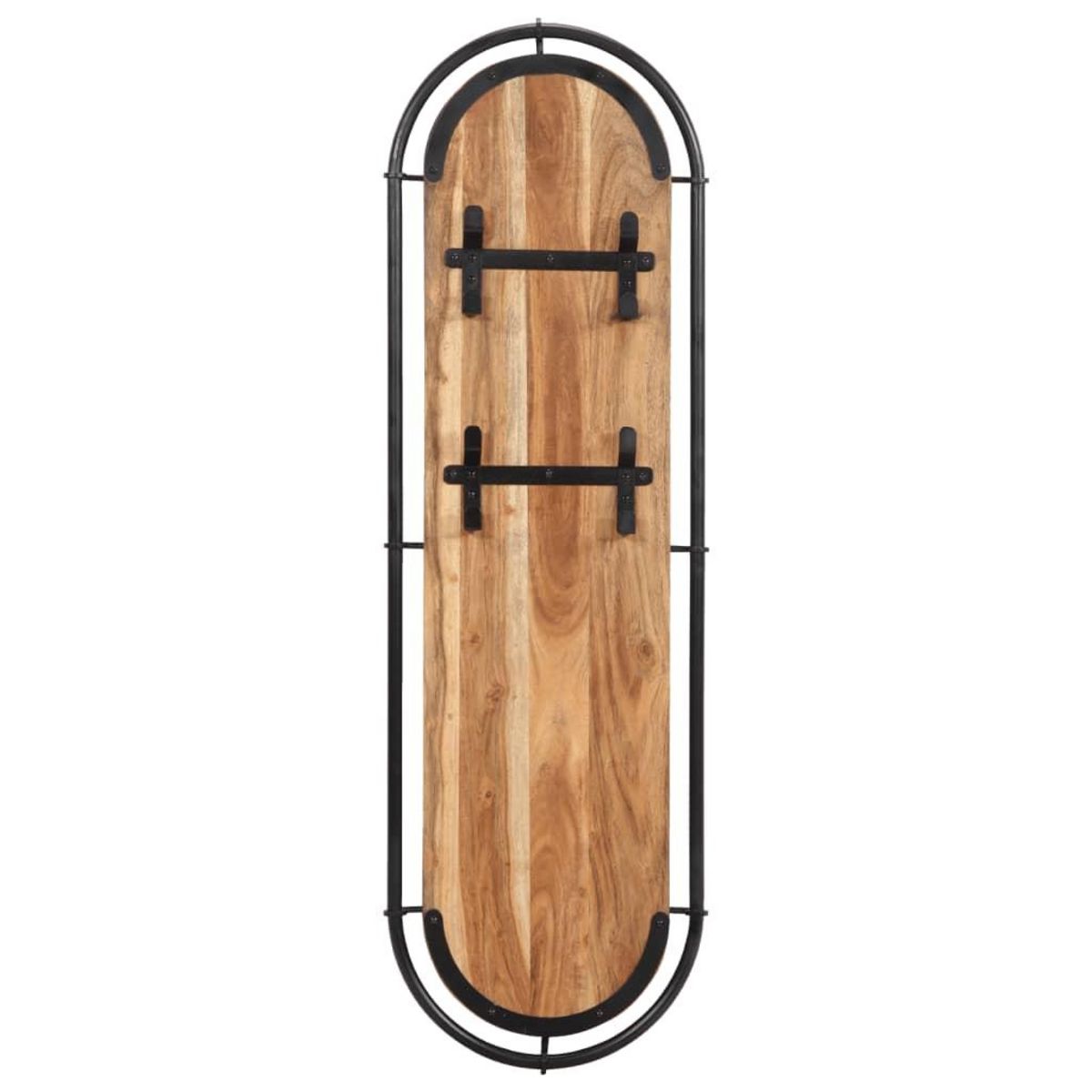 VIDAXL Porte-manteaux muraux et 4 crochets 2 pcs bois massif d'acacia