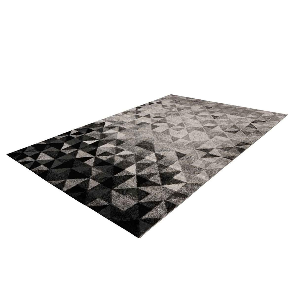 Paris Prix Tapis Tissé à Poils Ras  Naila  Gris & Noir
