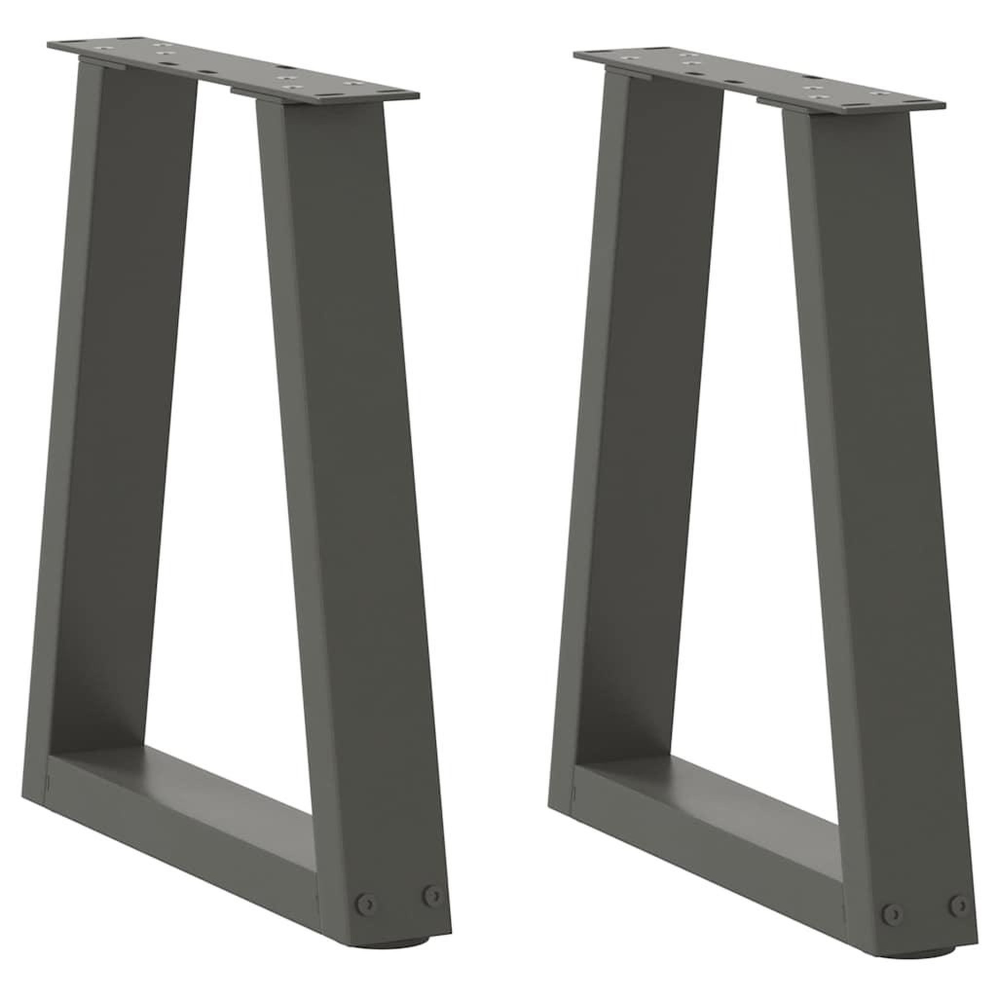 VIDAXL Pieds de table a manger en forme de V 2 pcs anthracite acier