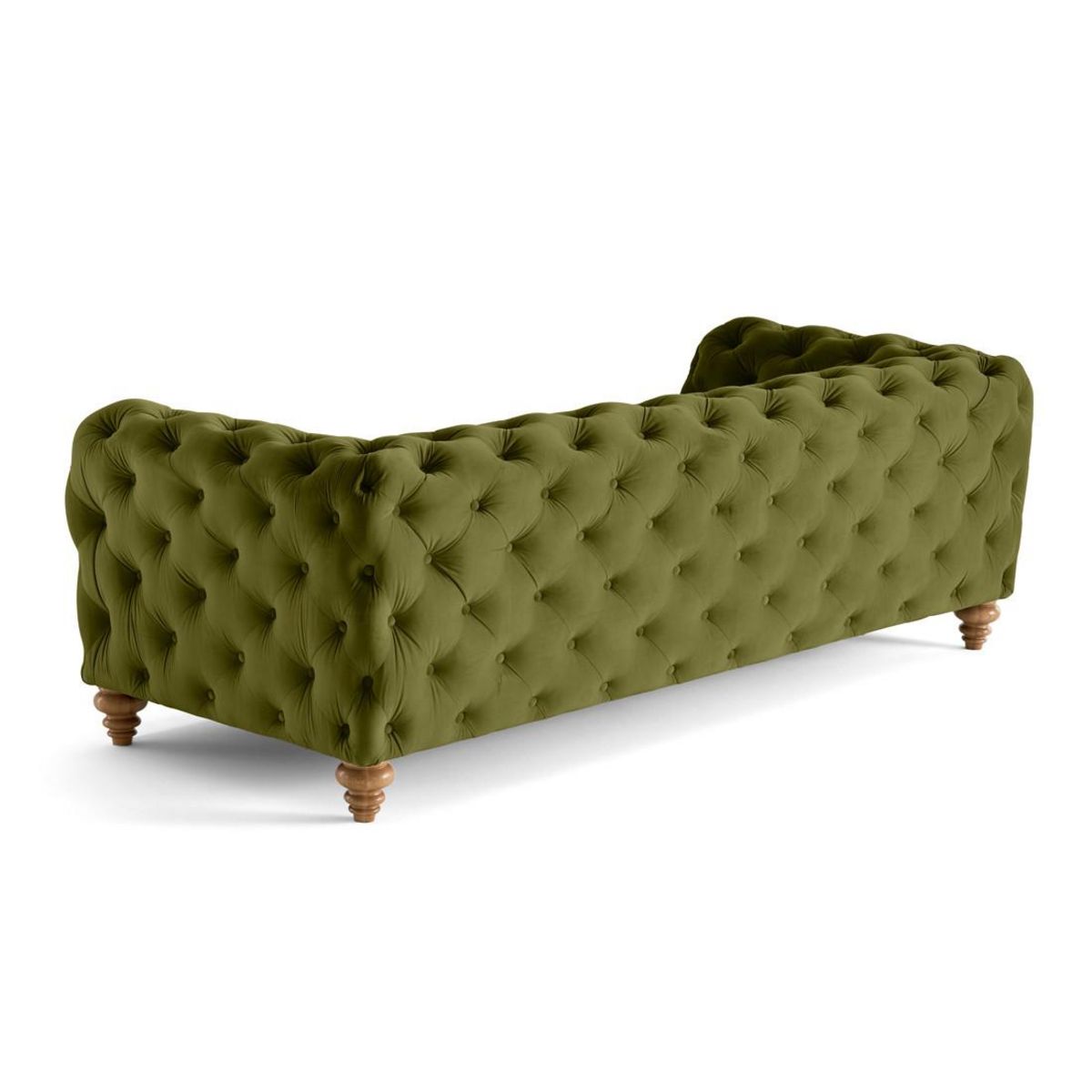 LISA DESIGN Walter - canapé 3 places chesterfield en velours - pieds bois