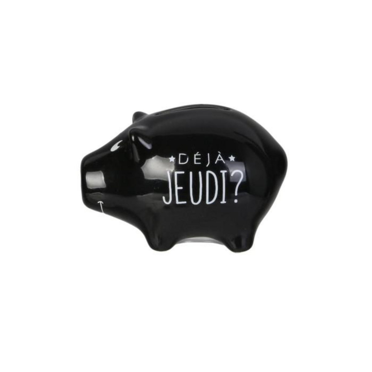 Paris Prix Lot de 6 Tirelires  Cochon Semainier  7cm Noir & Blanc