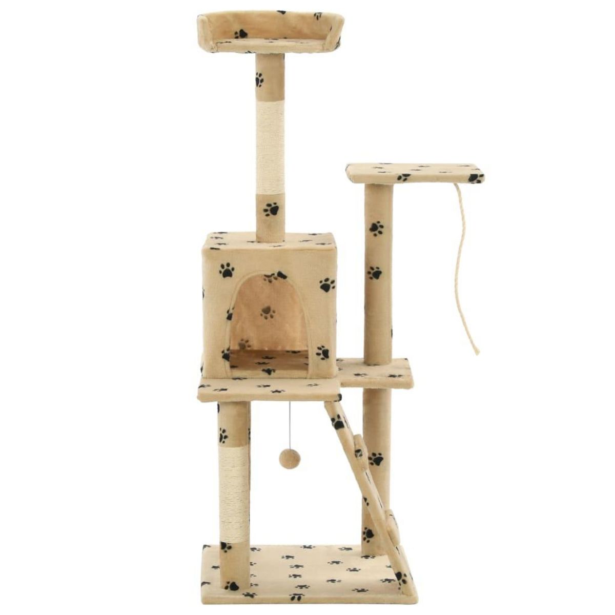 VIDAXL Arbre a chat avec griffoirs en sisal 120 cm Beige Motif pattes