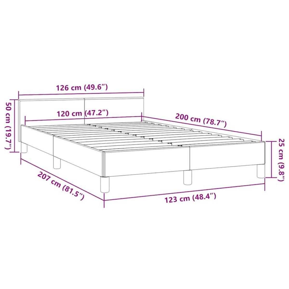 VIDAXL Cadre de lit sans matelas vert 120x200 cm tissu