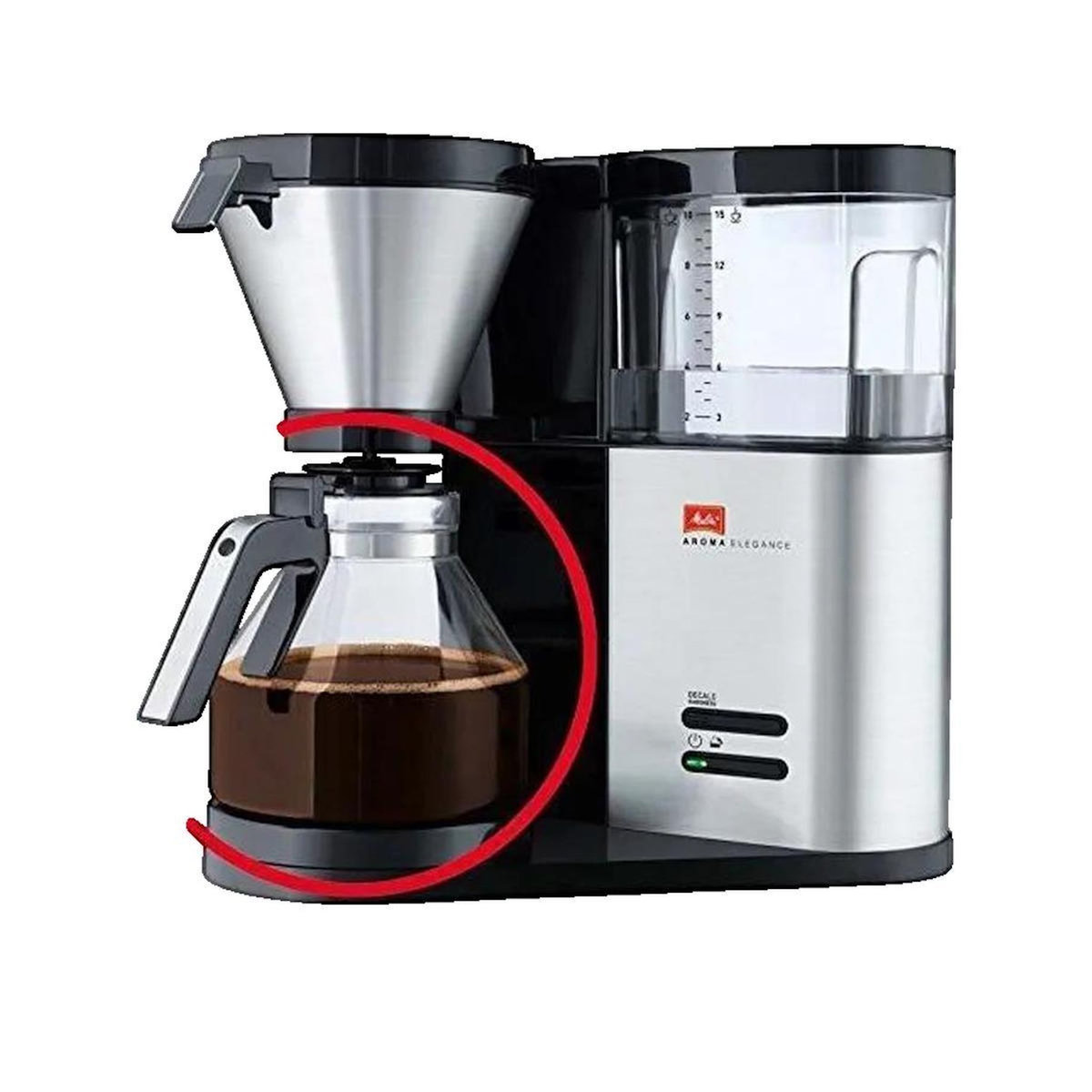Melitta Verseuse en verre Melitta pour cafetière Aroma Elegance 10 tasses noire