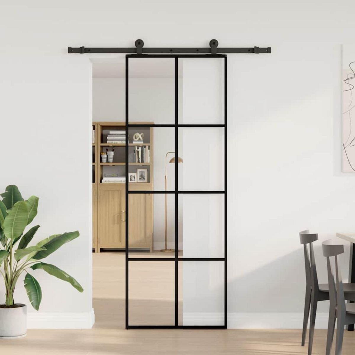 VIDAXL Porte coulissante avec kit de quincaillerie 76x205 cm Verre ESG