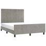 Voir la diapositive 3 : VIDAXL Cadre de lit sans matelas gris clair 140x190 cm velours