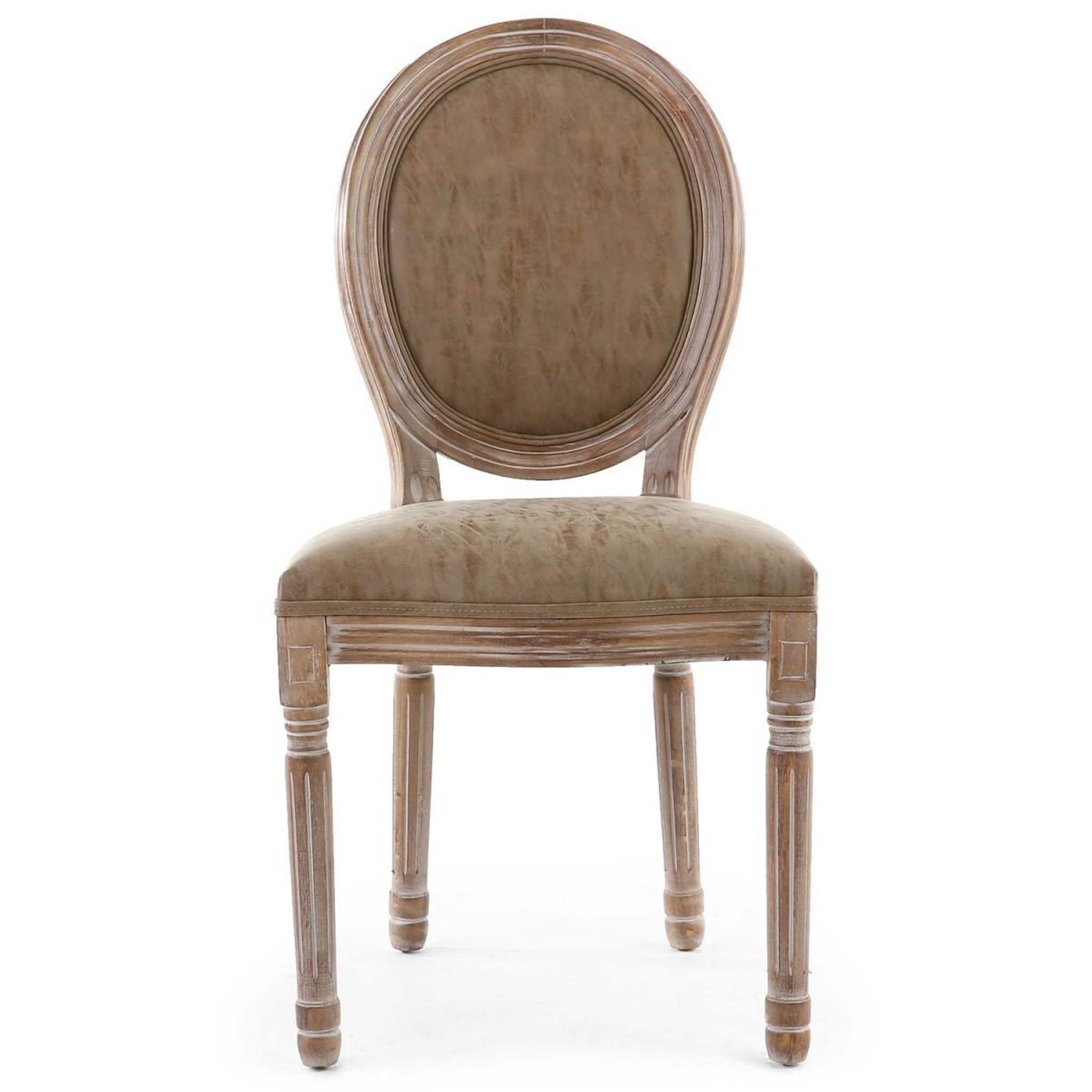 Voir la diapositive 2 : Paris Prix Lot de 2 chaises médaillon  quing  96cm taupe