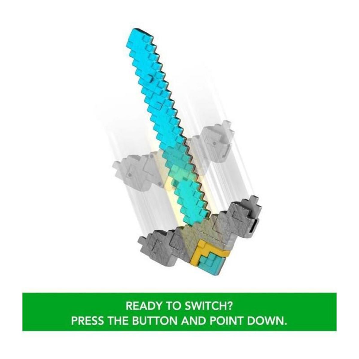 MINECRAFT Minecraft Épée et Pioche 2 en 1, accessoire inspiré de Minecraft : Le Film, JFR72 Mattel, jeu de rôle