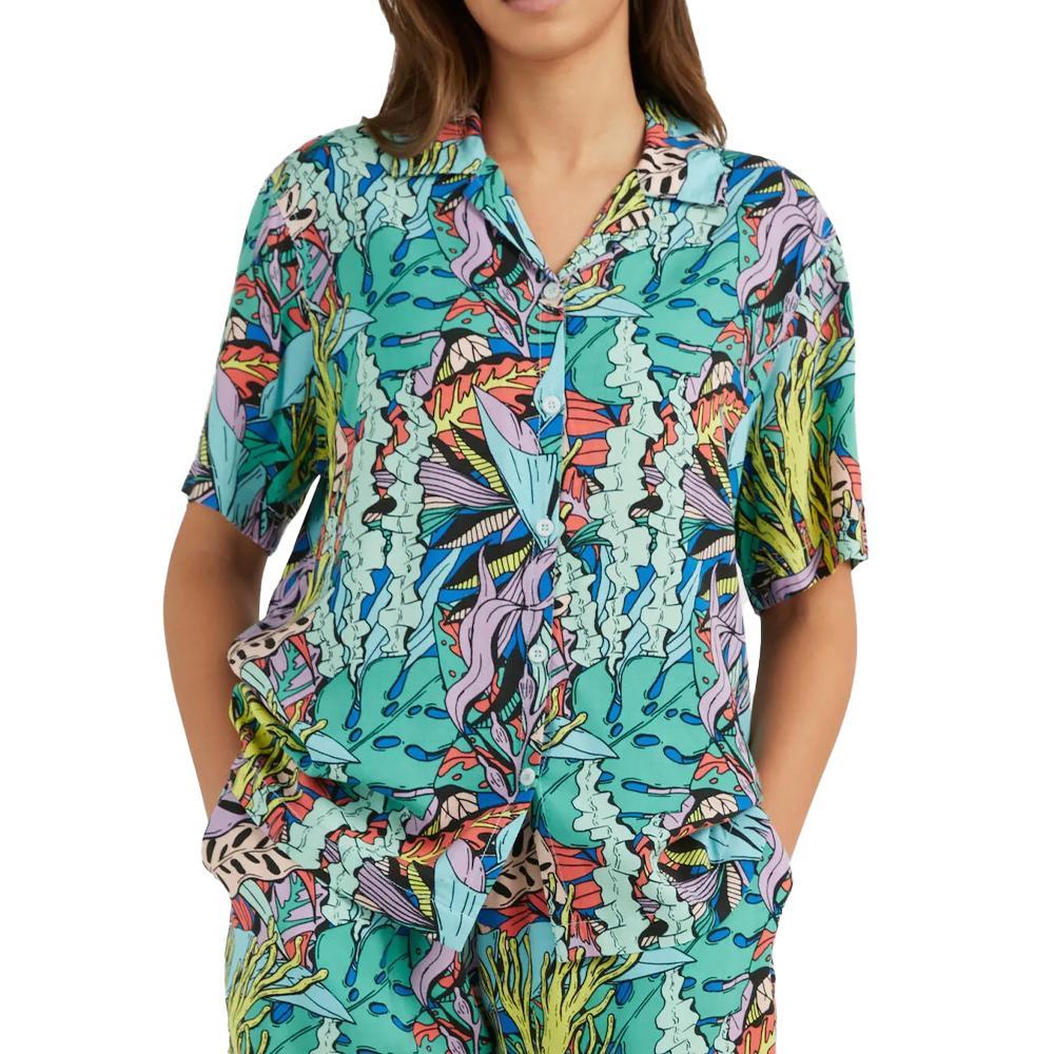 O'NEILL Chemise Turquoise/Noir Femme O'Neill Ocean. Coloris disponibles : Bleu