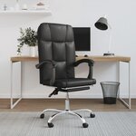 VIDAXL Fauteuil inclinable de bureau Noir Similicuir