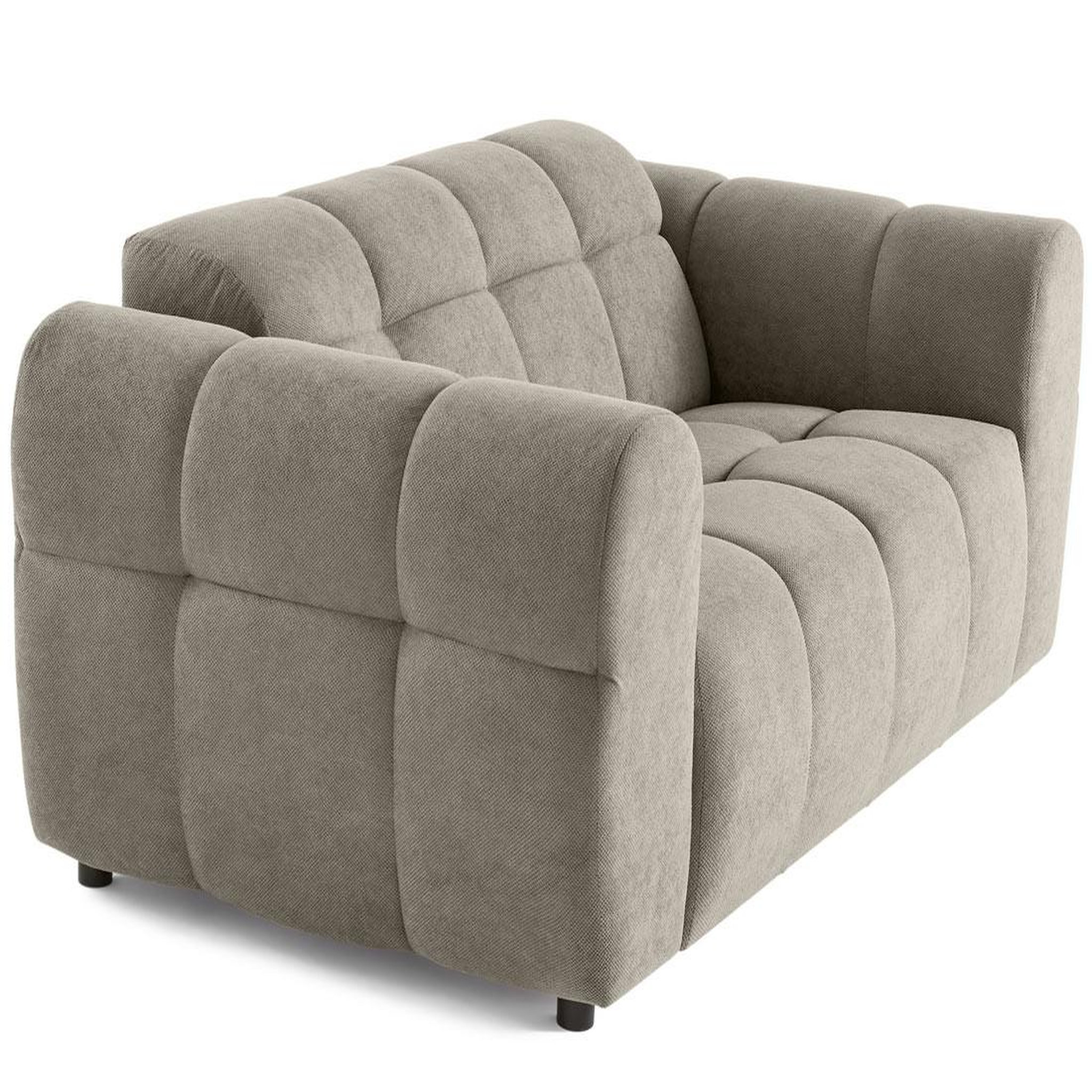 Voir la diapositive 2 : BEST MOBILIER Ray - canapé droit 2 places en tissu texturé