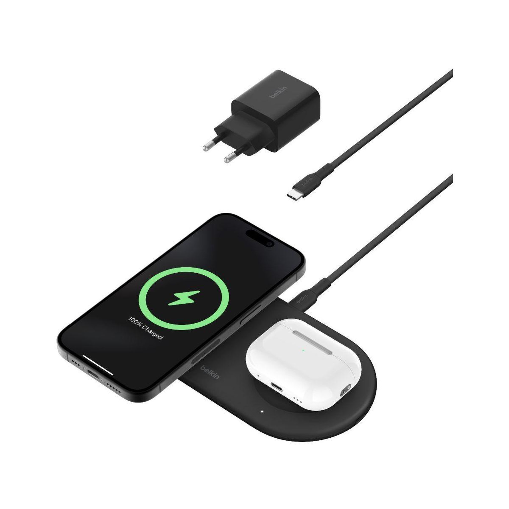 Belkin Chargeur induction station de recharge 15W 2 en 1