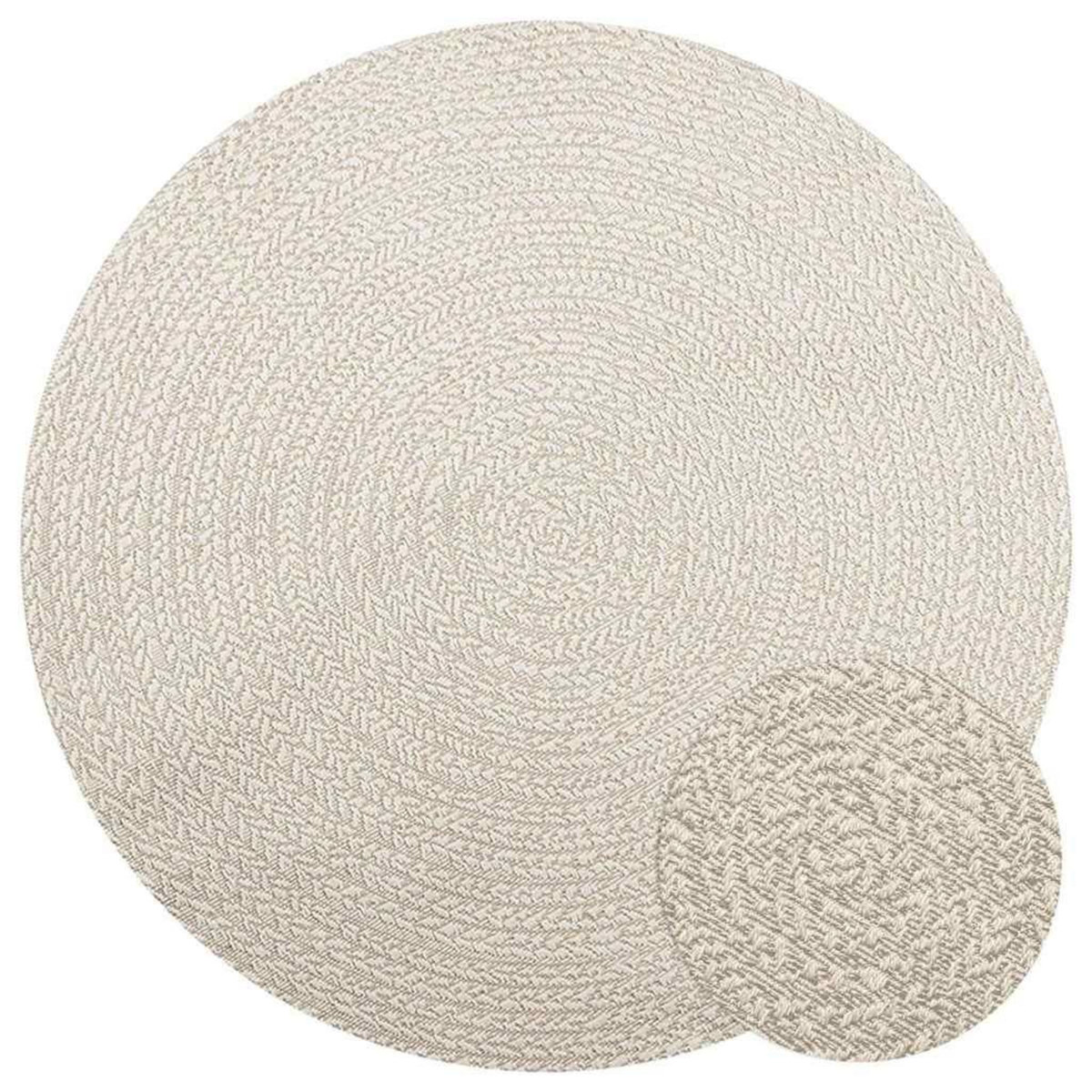 VIDAXL Tapis ZIZUR creme Ø 160cm aspect de jute interieur et exterieur