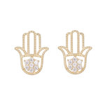 L'ATELIER D'AZUR Boucles d'Oreilles Main de Fatma - Or Jaune - Femme et Enfant