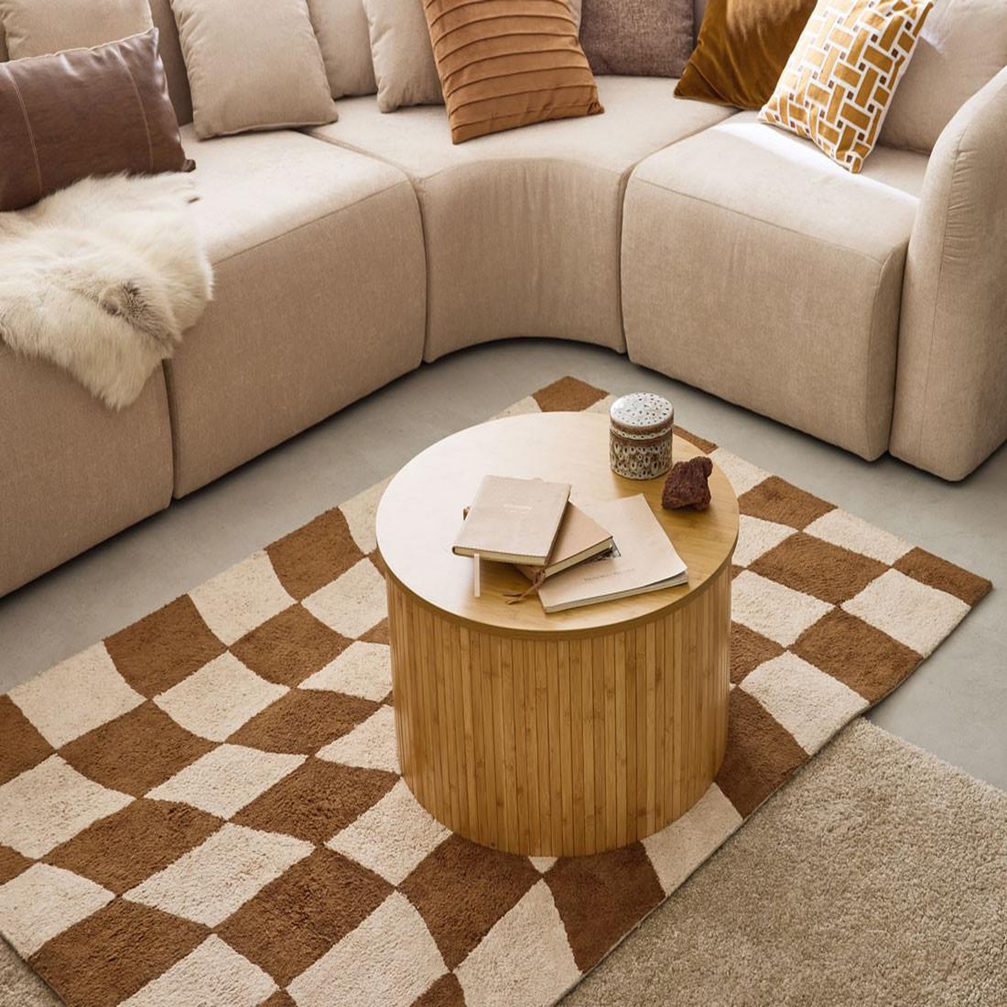 Voir la diapositive 2 : BEST MOBILIER Kofu - table basse ronde - bambou - 60 cm