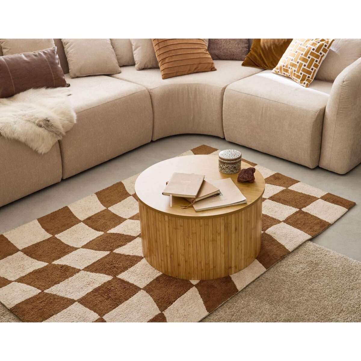 BEST MOBILIER Kofu - table basse ronde - bambou - 60 cm