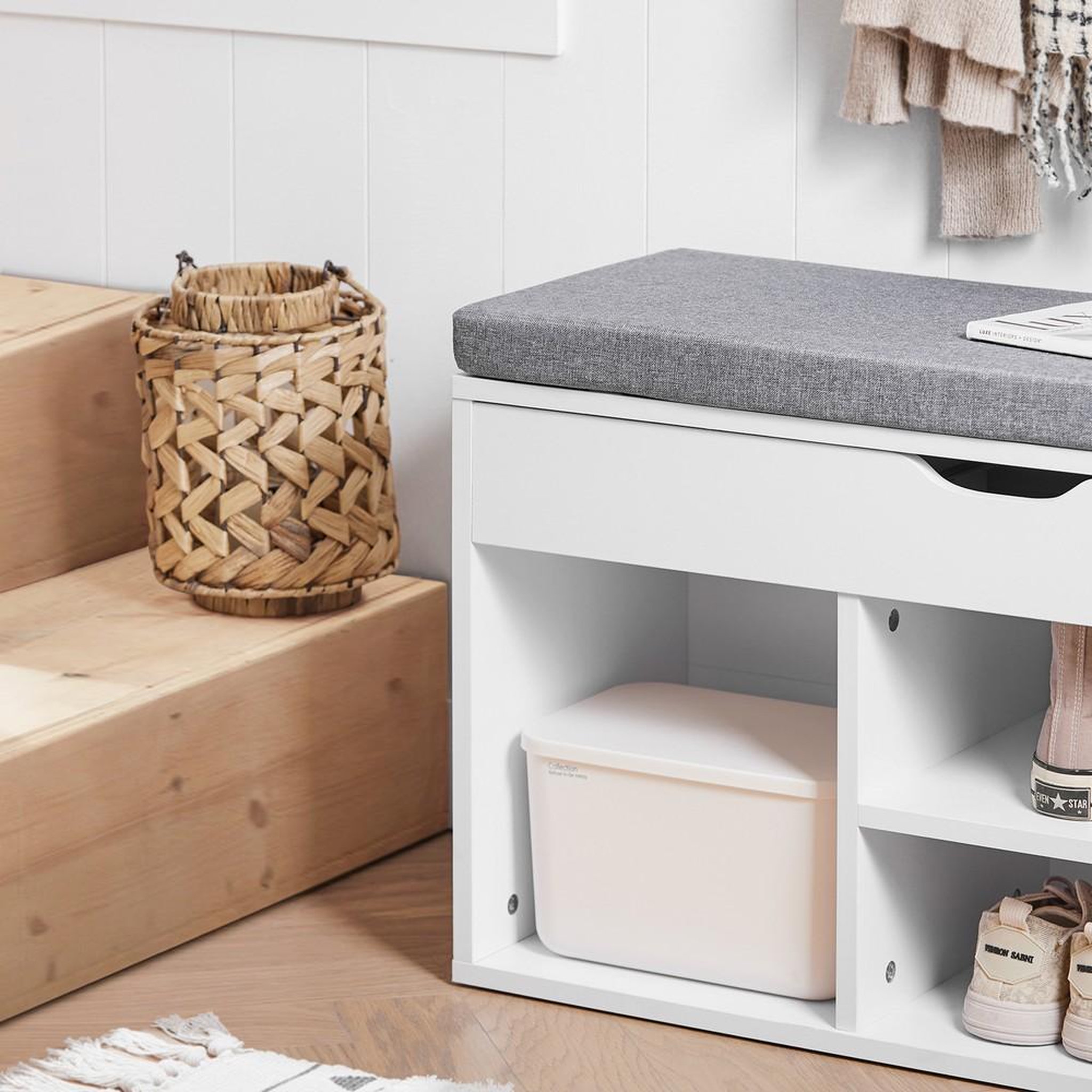 Voir la diapositive 4 : SOBUY SoBuy - Banc de rangement à chaussures avec une porte - Moderne - FSR45