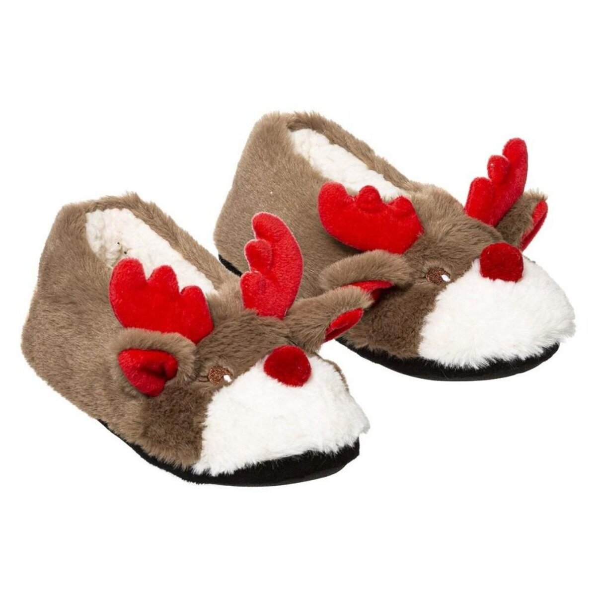 ATMOSPHERA Chaussons de No l renne marron 36 38 pas cher Auchan