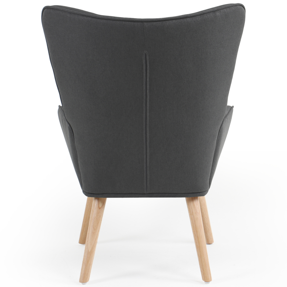 ID MARKET Fauteuil scandinave IVAR avec repose pieds gris anthracite