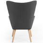 Voir la diapositive 4 : ID MARKET Fauteuil scandinave IVAR avec repose pieds gris anthracite