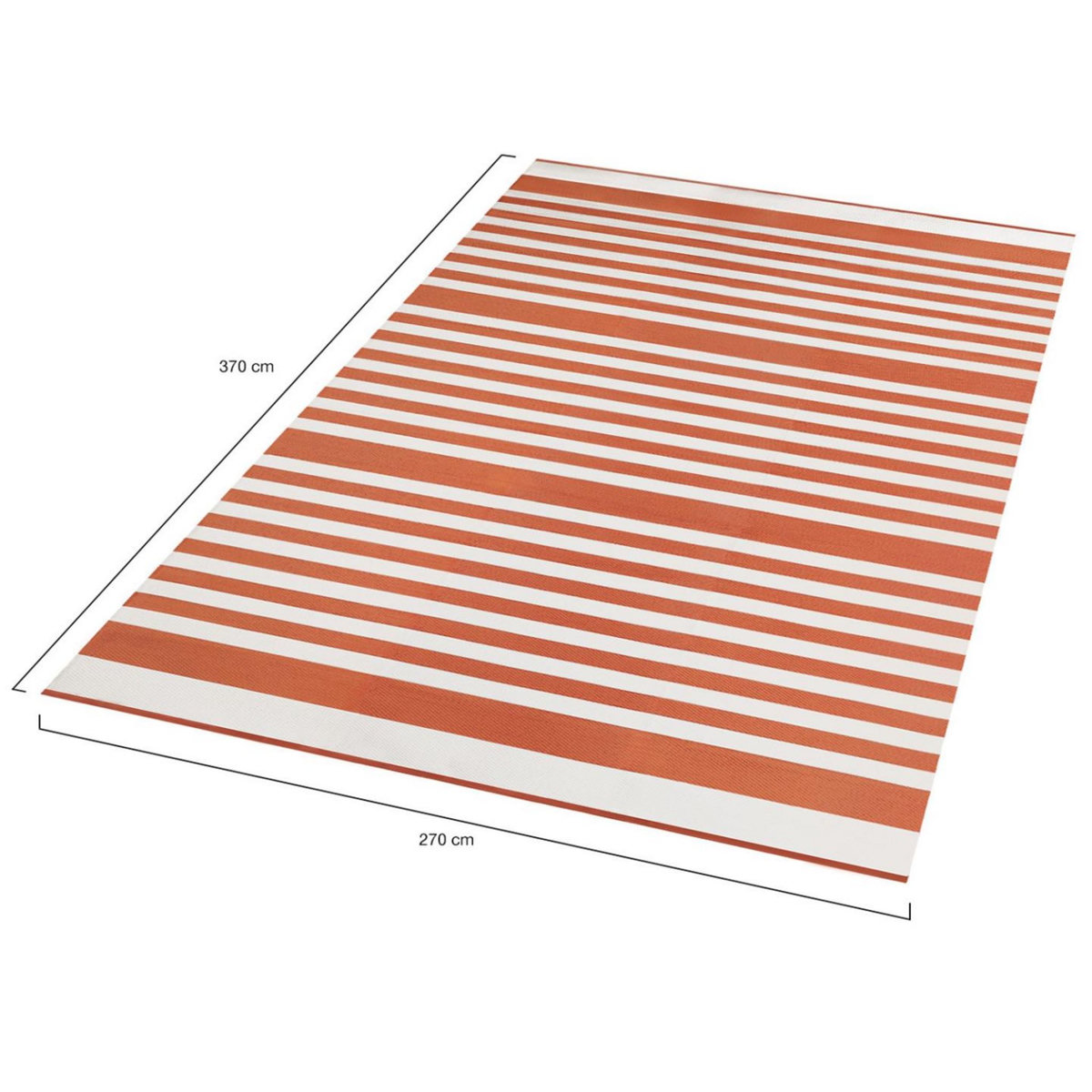 ID MARKET Tapis extérieur RAYURES terracotta 270 x 370 CM