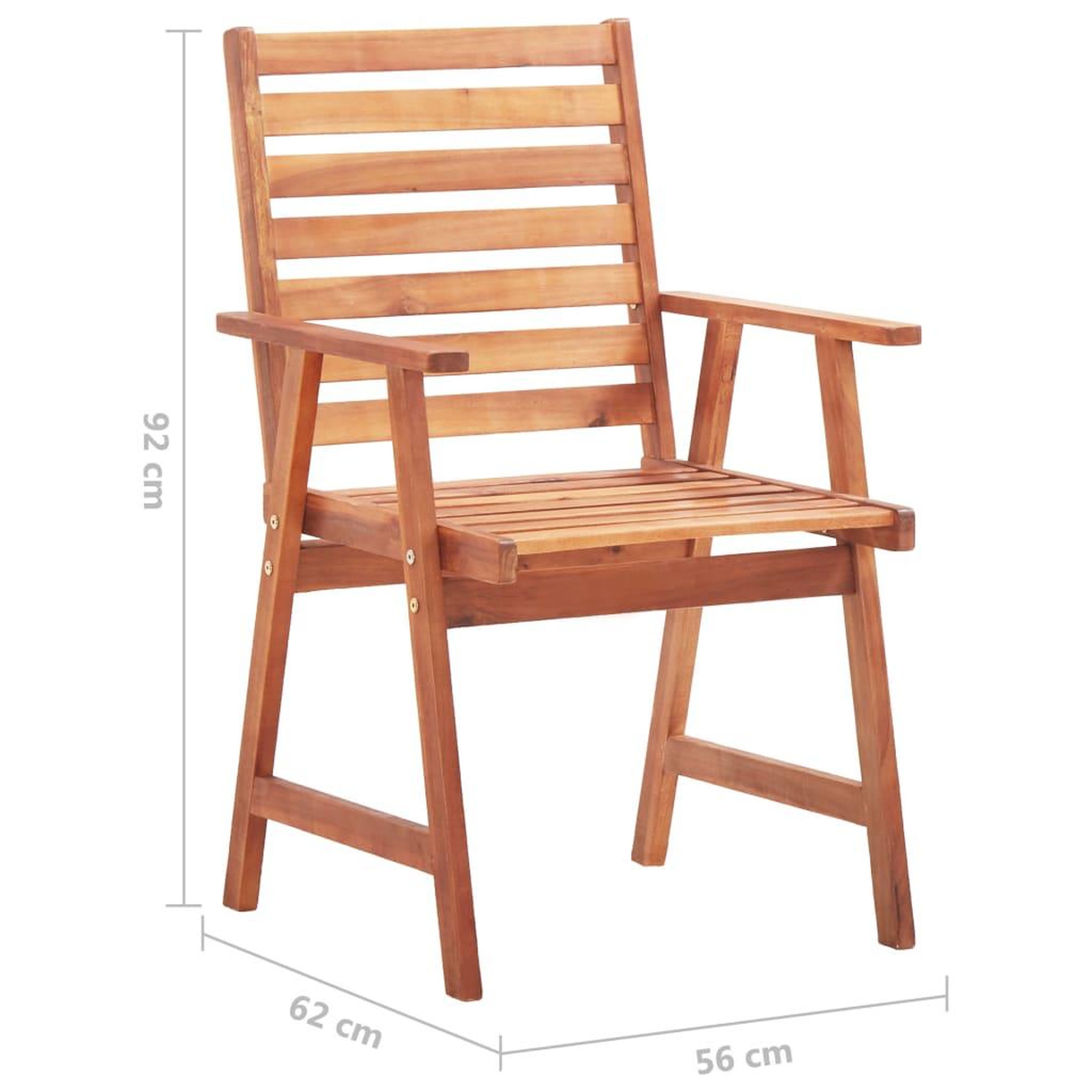 Voir la diapositive 6 : VIDAXL Chaises a manger d'exterieur lot de 8 et coussins Acacia massif
