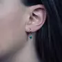 SLOYA Boucles d'oreilles créoles Serena en pierres Turquoise Africain