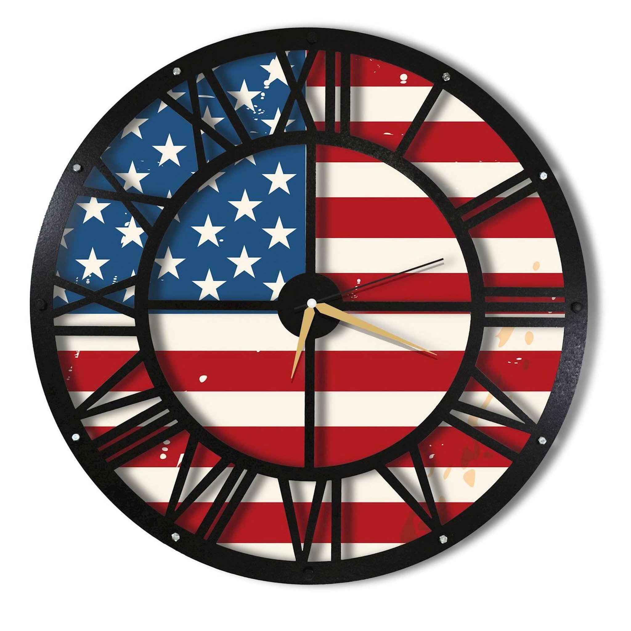 Voir la diapositive 1 : HOME MANIA Horloge murale en métal wall