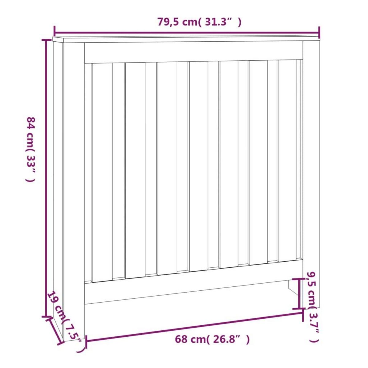 VIDAXL Cache-radiateur 79,5x19x84 cm Bois massif de pin