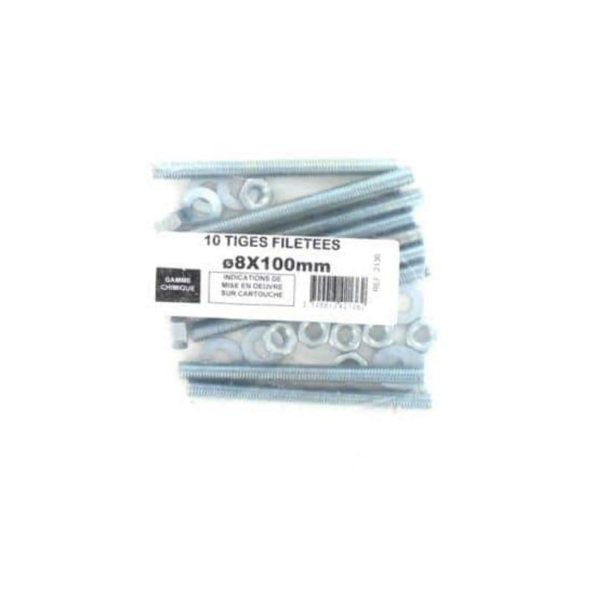 Batifix Pack de 10 Tiges Filetées M8 BATIFIX diamètre 8 x 100mm