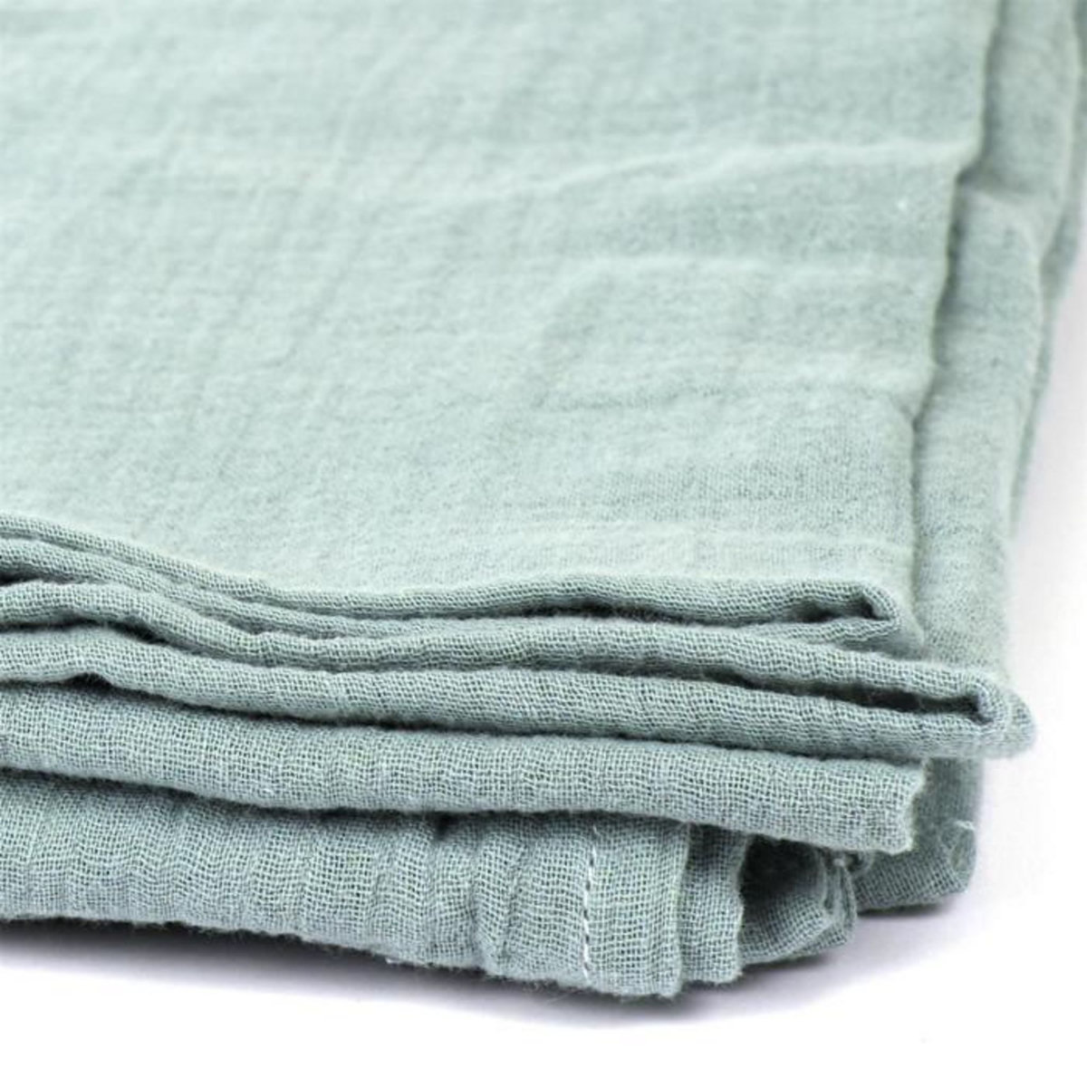 Paris Prix Plaid Uni en Coton  Murial  120x150cm Vert Givre