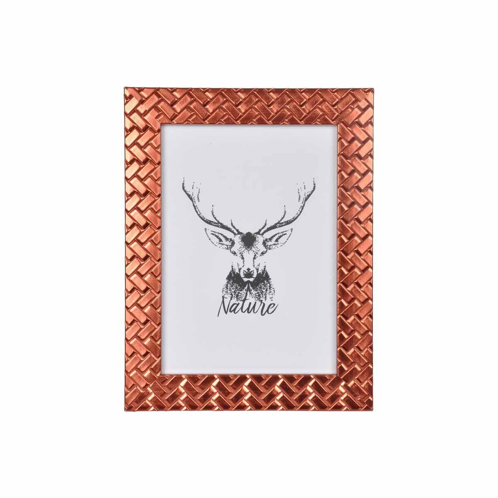 Voir la diapositive 2 : HOMEA Cadre Photo Déco  Tressé  13x18cm Cuivre