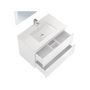 Voir la diapositive 6 : Meuble de salle de bain 1 vasque 2 tiroirs et miroir LED L80cm MILA