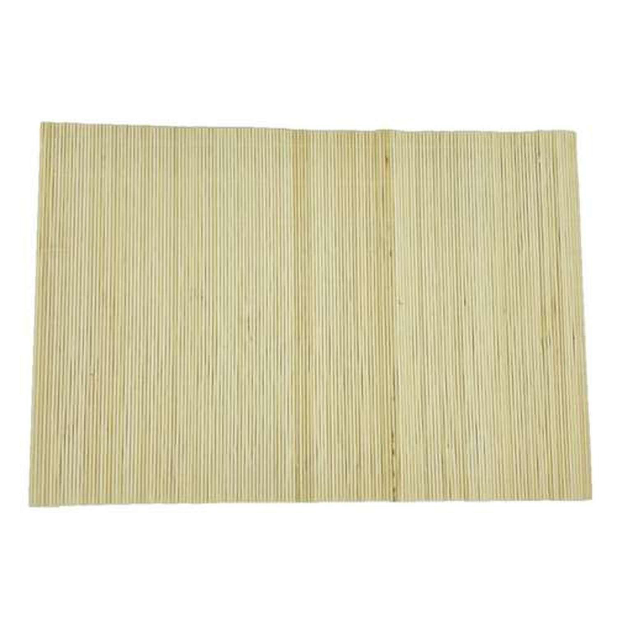 Voir la diapositive 3 : TOILINUX Lot de 6 sets de table en bambou blanchi rectangulaire - 45 x 30 cm