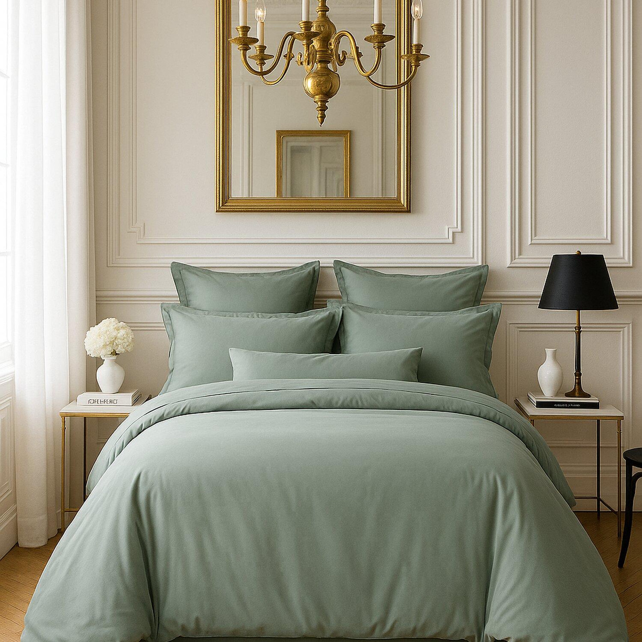 Voir la diapositive 1 : BATON ROUGE Housse de couette 100% satin de coton 105 fils uni