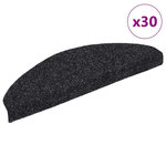 VIDAXL Tapis d'escalier autocollant 30 pcs noir 65x21x4 cm