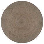 VIDAXL Tapis fait a la main Jute Rond 150 cm Gris