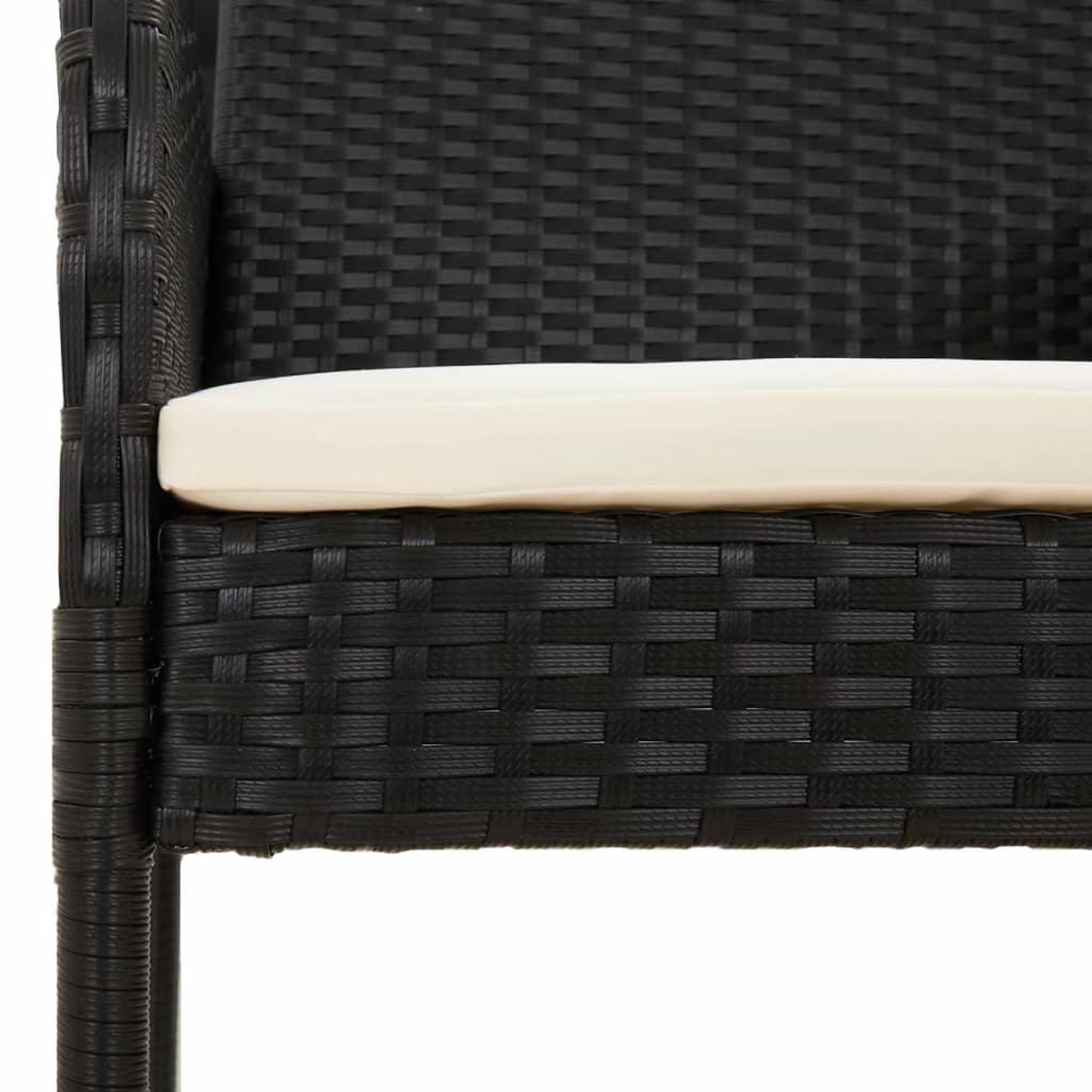 Voir la diapositive 5 : VIDAXL Ensemble a manger de jardin 9pcs coussins noir resine tressee
