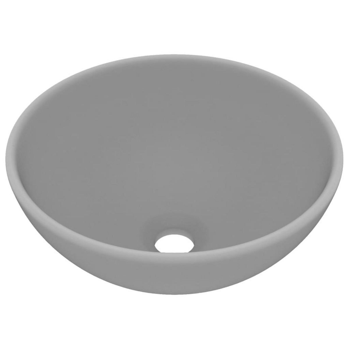 VIDAXL Lavabo rond de luxe de salle Gris clair mat 32,5x14cm Ceramique
